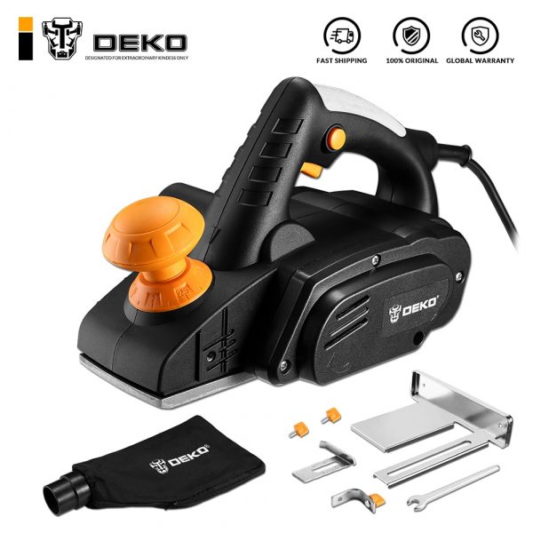 DEKO 220V 900W Electric Planer Plane Variable Speed Hand Held Power Tool Wood Cutting With Accessories