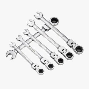 FEITA Ratcheting Wrench Set - Combination Wrench Set - Chrome - Metric - 6 Pieces (14-19mm)