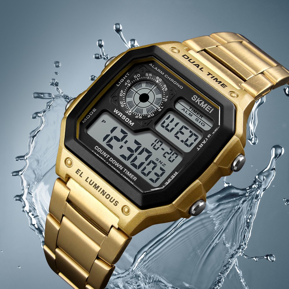 PASOY Men's Digital Multi-Function Watches Dual Time Alarm Stopwatch Countdown Backlight Waterproof Watch Đồng hồ nam đa chức năng kỹ thuật số PASOY