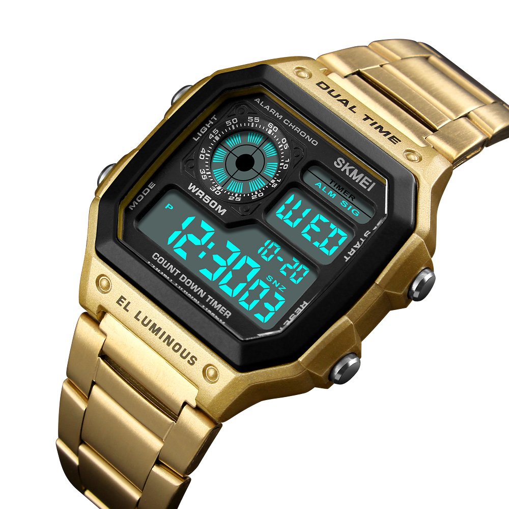 Đồng hồ nam đa chức năng kỹ thuật số PASOY Đồng hồ báo thức thời gian kép Đồng hồ bấm giờ đếm ngược Đèn nền chống nước PASOY Men's Digital Multi-Function Watches Dual Time Alarm Stopwatch Countdown Backlight Waterproof Watch