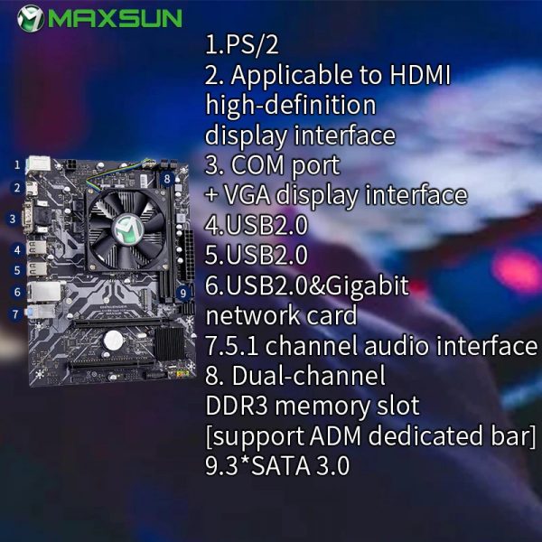 MAXSUN Full New Computer Motherboard Combo Challenger A10 Quad Core Super AMD CPU RX452BB RAM DDR3 3*SATA 3.0 With Radiator