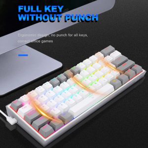 REDRAGON Fizz K617 RGB USB Mini Mechanical Gaming Keyboard Red Switch 61 Keys Wired detachable cable,portable for travel