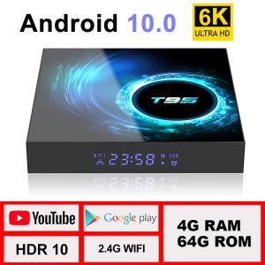TV Box Android 10.0 4G 64G Support 6K 3D YouTube Google Play Google Voice Assistant LEMFO T95 H616 Smart Set Top Box