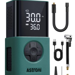 AstroAI L7S Tire Inflator Portable Air Compressor Cordless with Digital Pressure Gauge, 150 PSI LED Light Bike Air Pump with Fast Inflation & Auto Shut-Off for Car Tires,Motorcycles,Bikes,Balls,Green